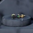 thumbnail image 4 of Rosec Jewels Black Opal Solitaire Stud Earrings - October Birthstone Earrings - 6 mm, 10K Yellow Gold, 4 of 9