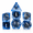 Blue, variant on Polyhedral DND Dice Set, Transparent Blue Resin RPG Dice with Gear Insert and White Numbers, Dice for Dungeons and Dragons RPG Games