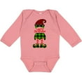 thumbnail image 3 of Inktastic Merry Christmas Elf in Red and Green Plaid Boys or Girls Long Sleeve Baby Bodysuit, 3 of 5