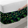 thumbnail image 2 of Lemon Tree Bed Skirt, Rhythmic Style Forest Theme Botanical Blossoming on Dark Tone Background, Elastic Bedskirt Dust Ruffle Wrap Around for Bedding Decor, 4 Sizes, Multicolor, by Ambesonne, 2 of 2
