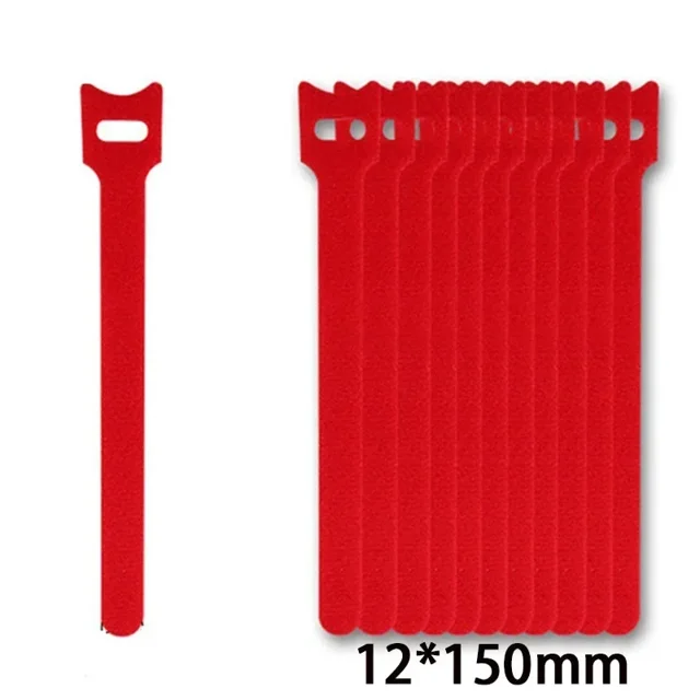 10/30Pcs Long T-shaped Cable Tie Adhesive Wire Reusable Cable Storage Box Attaches Wire Fixing Strap Fastener Straps DIY red 10pcs