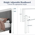 thumbnail image 4 of Allewie Full Size Velvet Upholstered Platform Bed Frame with Adjustable Vertical Channel Tufted Headboard, Grey, 4 of 8