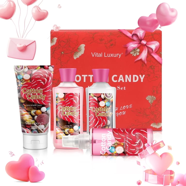 Vital Luxury Bath and Body Kit, Cotton Candy Scent, Unisex