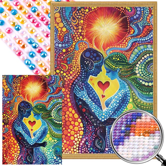 5D DIY Taladro Parcial AB Diamante Pintura Amante Kit Arte 45x65cm