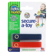 Baby Buddy Infant Secure-a-Toy Strap, Secures Toys, Teether, Pacifier to Stroller Car Seat, Navy-Red