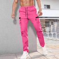 thumbnail image 2 of Mens Cargo Pants Lightweight Baggy Drawstring Athletic Joggers Breathable Quick Dry Outdoor Hiking Pants Zipper Pockets, 2 of 7
