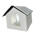 thumbnail image 4 of S SERENABLE Maison pour Chat Extérieure Abri Isolé Résistant aux Intempéries Maison de Jeu Pliable pour Toutes Saisons Lit pour Chat Grotte Gris P, 4 of 9