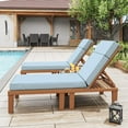 thumbnail image 6 of Kimunuk Outdoor Chaise Lounge Cushions, 72" x 21" x 4" Waterproof Pool Beach Recliner Replacement Cushions with Ties, Light Blue, 6 of 7