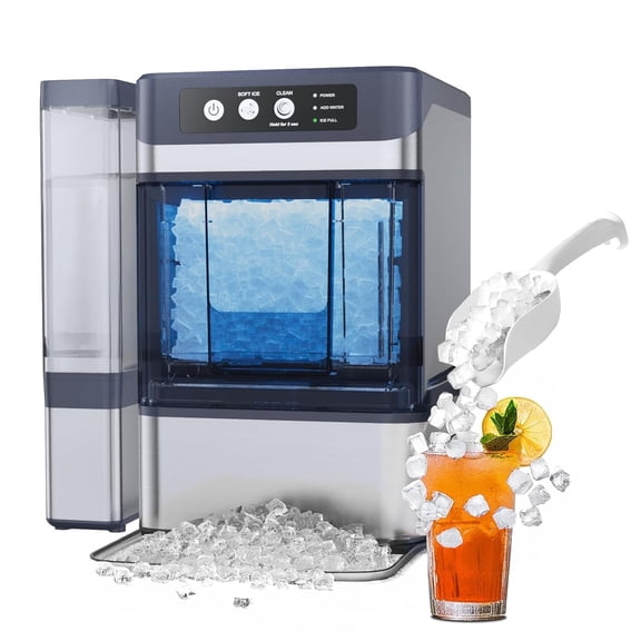 Nugget Ice Makers Countertop, 38Lbs/24H Pebble Ice Machine with Chewable Pellet Ice