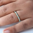 thumbnail image 3 of Arizona Turquoise and Diamond amd Full Eternity Ring, Round Cut Dalicate Handmade Jewelry, Wedding Ring, Diamond Dainty Anniversary Gift Jewelry, Engagement Ring., 3 of 5