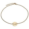 Personalized Women's Sterling Silver or Gold over Silver Round Initial Anklet