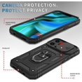 thumbnail image 2 of iPhone 13 Pro Max 5G Case with Slide Camera Cover Military Grade Heavy Duty Shockproof Three-Layer Case with 360° Ring Stand for iPhone 13 Pro Max 6.7"-Black, 2 of 16