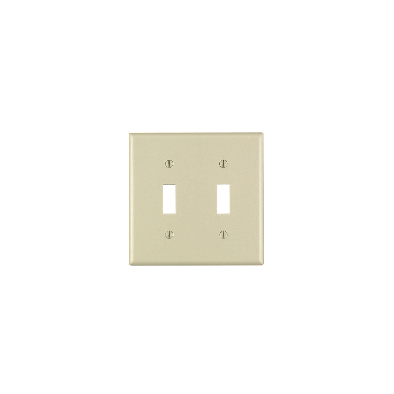 2 Leviton Almond UNBREAKABLE 2-Gang Switch Cover Wallplates Switchplate 80709-A 