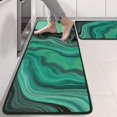 thumbnail image 2 of Kitchen Rugs Sets Of 2,Green Marble Color Flow Pattern Anti Fatigue Kitchen Mat Rugs Non Slip Washable,Decorative Kitchen Floor Mats for Kitchen,Sink,Laundry,17"x47"+17"x47", 2 of 5