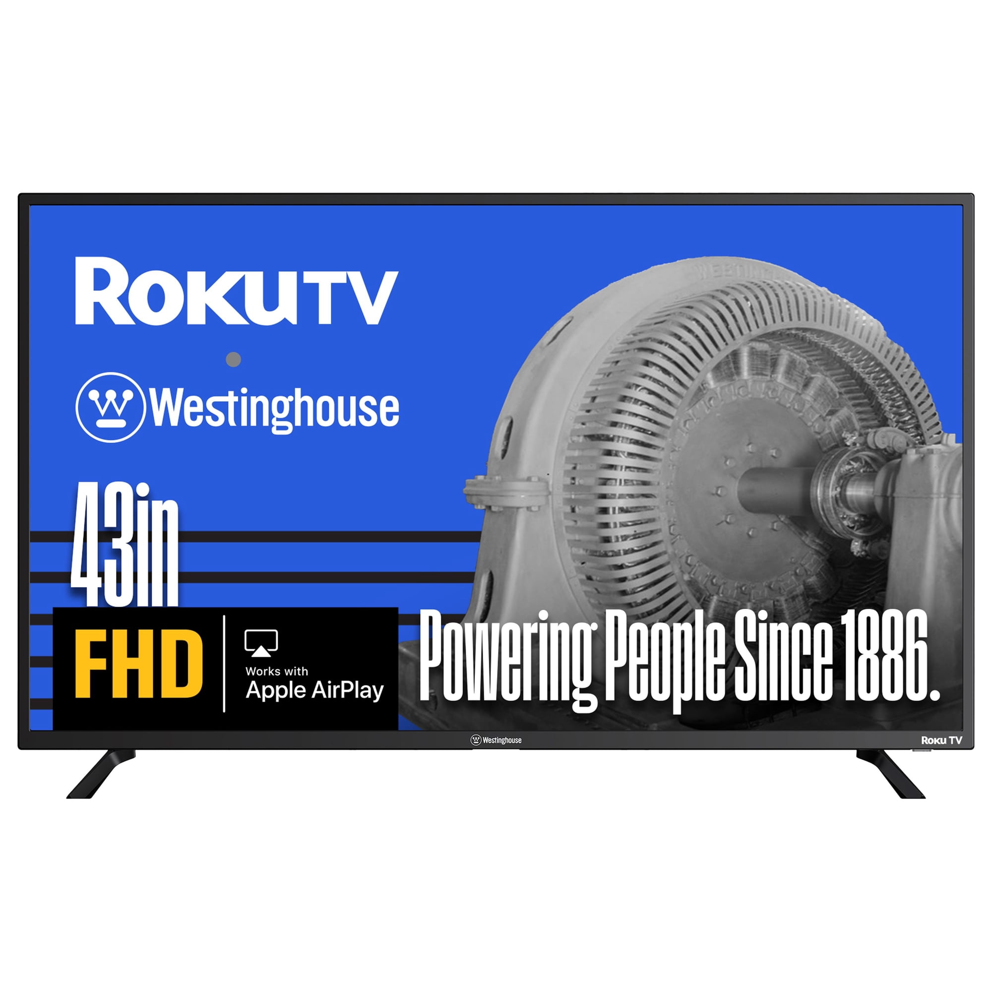 Westinghouse Roku TV - 43 Inch Smart TV, 1080P FHD Television with Wi-Fi Connectivity and Mobile App, Flat Screen, Bluetooth, Compatible with Apple AirPlay, Alexa and Google Assistant