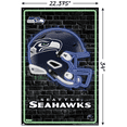 thumbnail image 3 of NFL Seattle Seahawks - Neon Helmet 23 Wall Poster with Push Pins, 22.37" x 34", 3 of 5