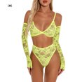 thumbnail image 1 of Traje de ropa interior Sexy Hollow Lace Perspectiva Lencería Mujer Ropa de dormir, M, Verde Scienceny XX000098-06, 1 of 7