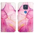thumbnail image 2 of Allytech Moto G Power 2021 Case Wallet, Stylish Marble Folding Kickstand Full Body Protection Shockproof Cards Pocket Wrist Strap Wallet Cover for Motorola Moto G Power 2021 - Pink Marble, 2 of 7