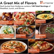 NuManna Family Pack Emergency Food Bucket – 144 Servings | 1-Month Family Survival Meal Kit | Non-GMO Freeze-Dried Food with 25+ Year Shelf Life | Resealable Pouches | Made in USA