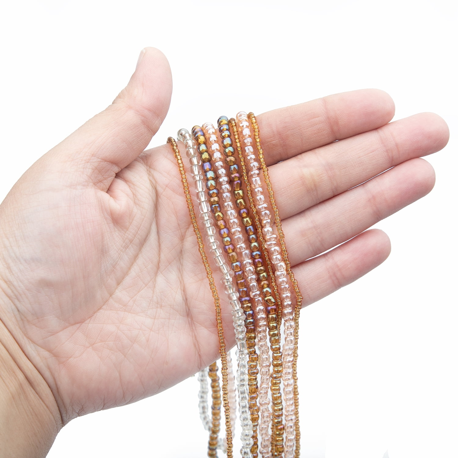 (2 pack) Cousin DIY 8-Strand Pink/Gold/Silver Seed Beads, Adult -Model 69995890