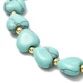 thumbnail image 4 of 10 pc Heart Beads Stretch Bracelet for Girl Women Synthetic Turquoise & Brass Beads Bracelet Golden Inner Diameter: 2-1/4 inch(5.7cm), 4 of 5