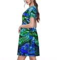 thumbnail image 2 of Lsque Colorful Stained Glass Crocodile Print Women's Casual Dress T-Shirt Summer Short Sleeve Scoop Neck Swing Dresses, 2 of 6