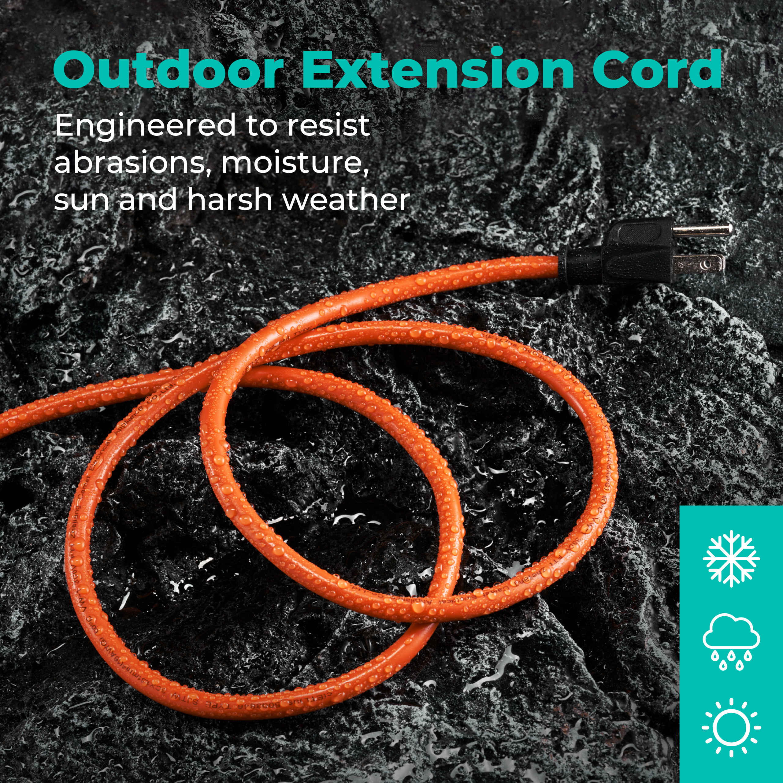 KMC 25-Foot Outdoor Extension Cord, 16/3 Weatherproof photo 7