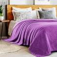thumbnail image 2 of GustaveDesign 40 x 55 Inches Super Soft Coral Fleece Blanket, Lightweight Warm Flannel Fleece Throw Blanket for Home Decoration,Couch,Car,Travel "Purple", 2 of 7
