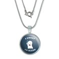 thumbnail image 1 of I Ghost to Sleep Goes Funny Humor 0.75" Pendant with Sterling Silver Plated Chain, 1 of 4