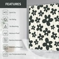thumbnail image 5 of Cute Retro Black Floral Shower Curtain for Bathroom 72W*72H Inch Abstract Flower 70s Lovely Vintage Aesthetic Funky Bathtub Decor Modern Trendy Waterproof Polyester Fabric Set with 12 Hooks, 5 of 6