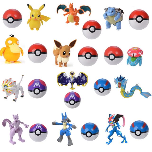 12 estilos genuinos Pokemon Ball Pocket Monsters Lucario Pikachu Charizard Anime MODELO DE figura de acción juguete para regalo de niños Gao Jinjia LED