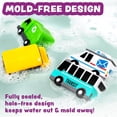 thumbnail image 3 of Tub Works Vehicles Bath Cars Mold Free Bath Toys, 6 Pack, Sealed, No Hole Bath Toys, 3 of 8