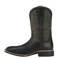 thumbnail image 5 of Men's Cowboy Boots Featuring Classic Embroidery: Western Style with Square Toe,Chunky Heel,and Slip-Resistant Ankle,Short and Durable for Spring and Fall,Black, 5 of 6