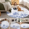 thumbnail image 5 of Palm Trees Round Area Rug 7 FT,Non Slip Living Room Area Carpet,Blue Tropical Plants Summer Forest Scenery Washable Soft Circular Rug Non-Shedding Floor Carpet for Bedside Office Play Room Classroom, 5 of 9