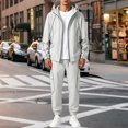thumbnail image 2 of Men's 2 Piece Hooded Windbreaker Suit Jacket and Cargo Pants Lightweight Zip Up Multi Pocket Sports Outfit, 2 of 3