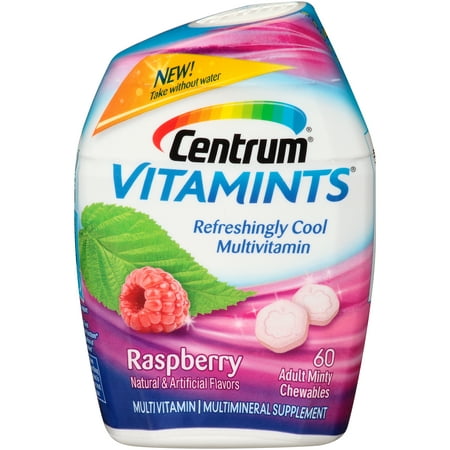 Centrum VitaMints Adult Multivitamin Chewables, Raspberry, 60