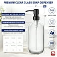 thumbnail image 3 of GM GMISUN Glass Soap Dispenser, Clear Hand and Dish Soap Dispenser Set with Labels - 2 Pack, 3 of 7