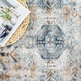 thumbnail image 5 of Washable Runner Rug 2.6'x12' - Vintage Kitchen Area Stain Resistant Rugs For Living Room Bedroom Laundry Mat Distressed Hallway Floor Carpet Bathroom(grey/blue), 5 of 9