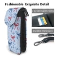 thumbnail image 2 of Cross-Body Bag Flip Phone Bag 7.6inx4.9in Durable Waterproof Pu Leather Small Size But Spacious Magnet Button Nautical Theme Thin Ribbon Bow Pattern, 2 of 5