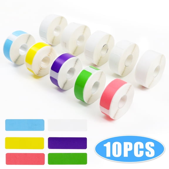 12x40mm Thermal Label Tapes - 10 Rolls Laminated Printer Stickers for D30 Portable Label Makers,Colorful,1600 Pcs