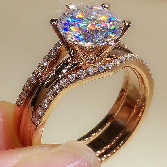 LINXIQIN Elegant Wedding Proposal Ladies For Her Comfortable Fit Lightweight Cubic Zirconia AAA Zircon Ring Ideal Jewelry Gift Gift Box Included