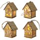thumbnail image 1 of Luces navideñas Cabaña de troncos 4 piezas Adornos navideños Decoración Luces LED DIY Cabaña de madera Árbol de Navidad Ventana Adornos para habitación de niños, 1 of 5
