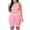 Pink, variant on Women's 2 Piece Athletic Sets Sleeveless Crew Neck Crop Tank Tops High Waist Booty Lifting Shorts Sets Matching Sportswear Outfits Hot Pink