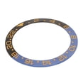thumbnail image 3 of Inserto de bisel de reloj de cerámica, 38mm, Base azul y negra, accesorio de repuesto de anillo de bisel de reloj con dígitos dorados, 3 of 5