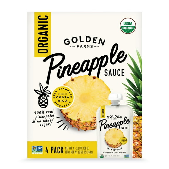 Golden Farms Organic Pineapple Sauce Pouches - 4 ct (Packaging May Vary)