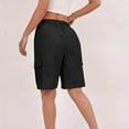 thumbnail image 5 of BXINGOHAI Bermuda Shorts for Women Summer Cargo Shorts with Pockets Outdoor Drawstring Knee Length Hiking Short Black 2XL, 5 of 8