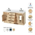 thumbnail image 3 of Ariel Hepburn 67 Inch Double Oval Sink Bathroom Vanity With Pure White Quartz Countertop 1.5 Inch Edge In Oak, 3 of 10