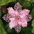 thumbnail image 3 of 5 piezas de flores artificiales de Navidad con purpurina de 9 a 16 cm, adornos para árbol de Navidad para el hogar, flores falsas, adornos navideños, decoración de Año Nuevo, 3 of 5