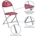 thumbnail image 3 of Flash Furniture 8 Pack 650 lb. Capacity Burgundy Plastic Fan Back Folding Chair, 3 of 12
