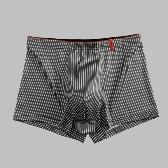 YWDJ Boxer Briefs for Women Plus Size Cotton Breathable Lightweight No Show Striped Mens Underwear Mid-waist Breathable Mens Shorts Comfortable Skin-friendly Shorts Dark Gray 3XL